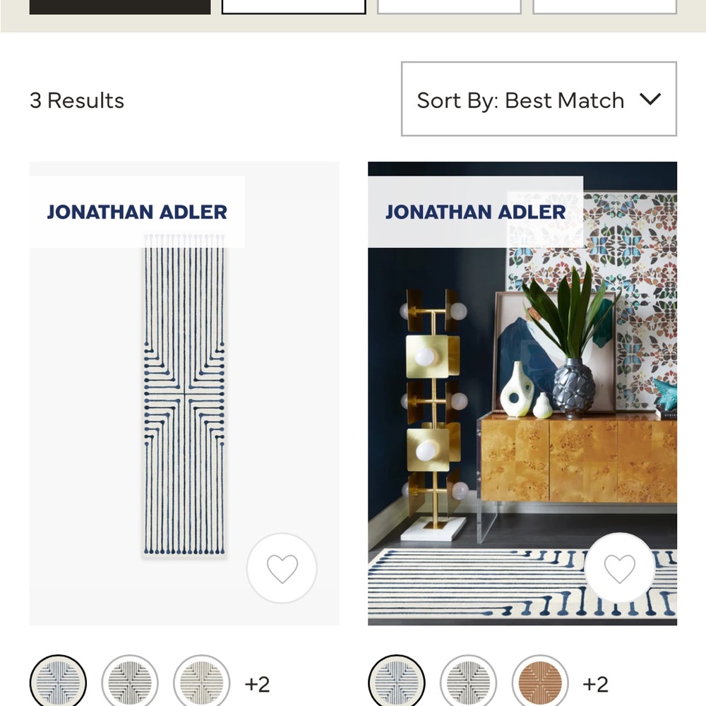 Jonathan Adler design at Ruggable, 2.5 x 10’ runner, washable!